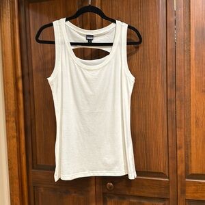 Patagonia Women’s tank with open detail in back, white, small